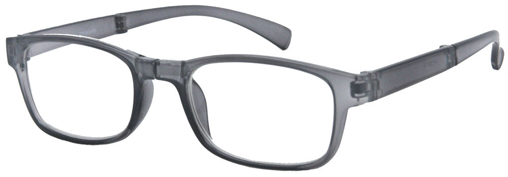 ZP9934R - Wholesale Translucent Folding Reading Glasses with Matching Case in Grey