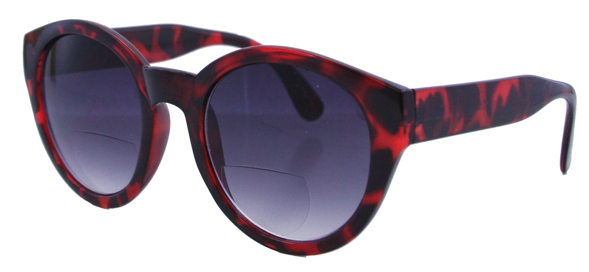 8918SBF - Wholesale Women's Round Style Bifocal Reading Sunglasses in Red