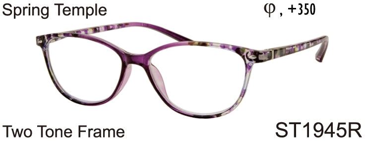 ST1945R - Wholesale Women's Two Tone Pattern Reading Glasses in Purple