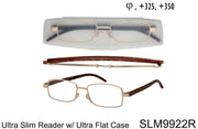 SLM9922R - Wholesale Ultra Slim Reading Glasses with Flat Case in Gold