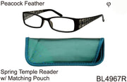 BL4967R - Wholesale Women's Reading Glasses with Matching Pouch in Green