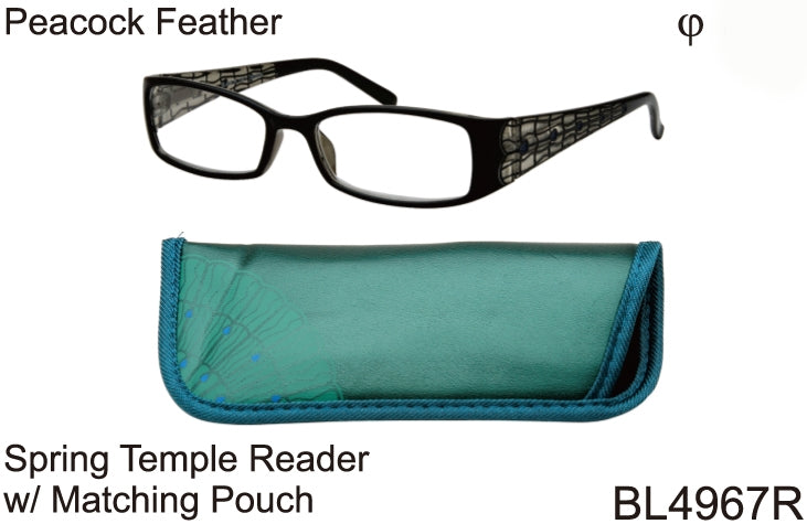 BL4967R - Wholesale Women's Reading Glasses with Matching Pouch in Green
