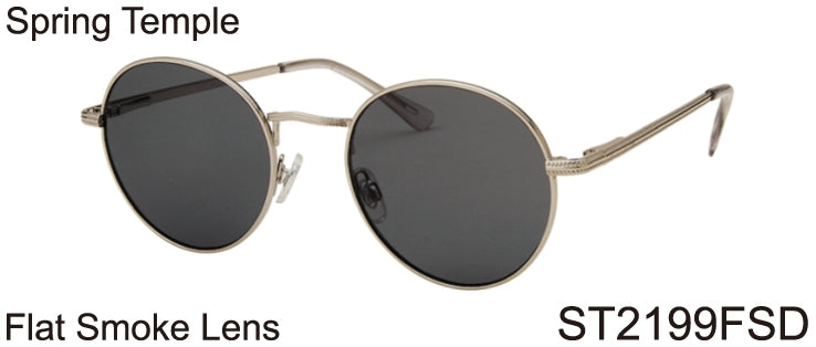 ST2199FSD - Wholesale Metal Round Sunglasses in Silver