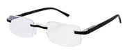 ST1912R - Wholesale Unisex Rimless One Piece Reading Glasses in Black