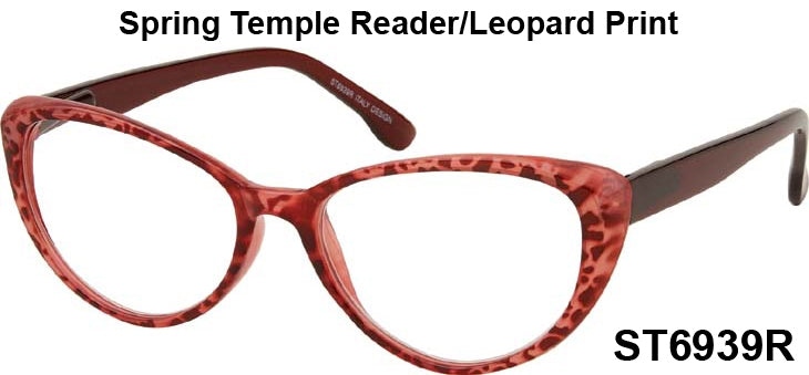 ST6939R - Wholesale Women's Large Cat Eye Reading Glasses in Red