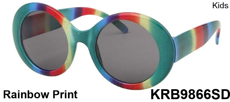 KRB9866SD - Wholesale Kids Round Rainbow Sunglasses