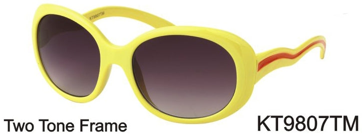 KT9807TM - Wholesale Kids Oval Two Tone Sunglasses