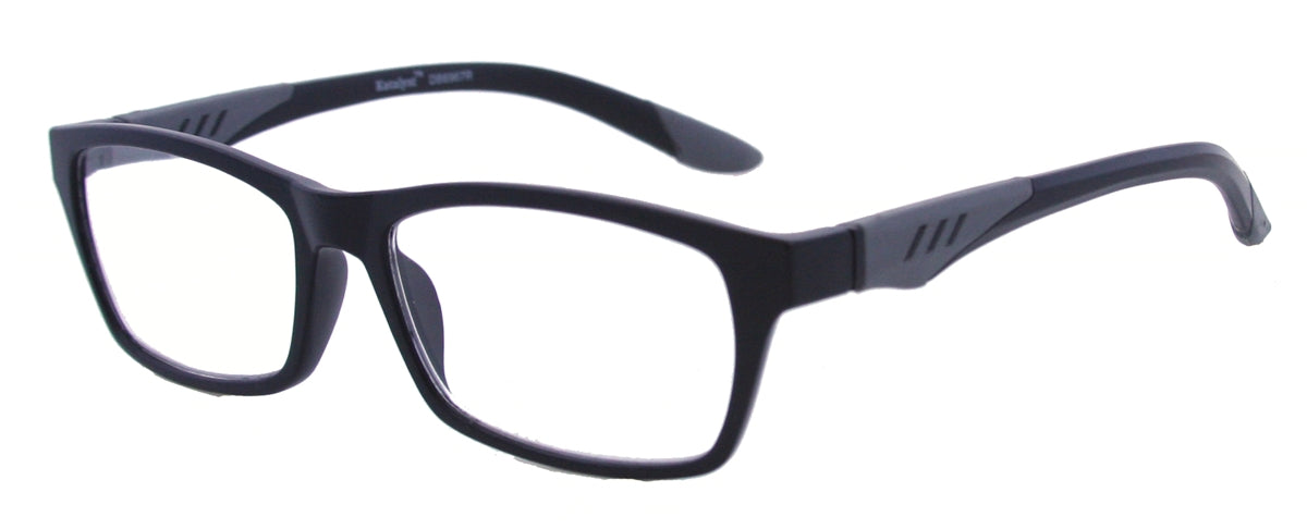 DB6967RDB6967R - Wholesale Men's Double Injection Sport Reading Glasses in Black