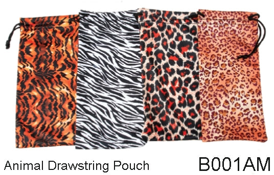 B001AM - Wholesale Animal Print Drawstring Pouch for Sunglasses