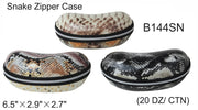 B144SN - Wholesale Faux Snake Skin Pattern Zipper Case for Sunglasses
