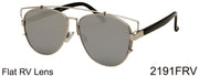2191FRV - Wholesale Fashion Color Mirror Flat Top Sunglasses in Silver