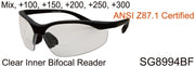 SG8994BF - Wholesale Safety Glasses with Bi-Focal Reading Lens in Black