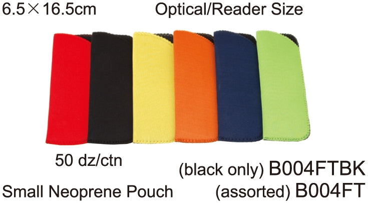 B004FT - Wholesale Neoprene Pouch for Small Eyeglasses in multi colors