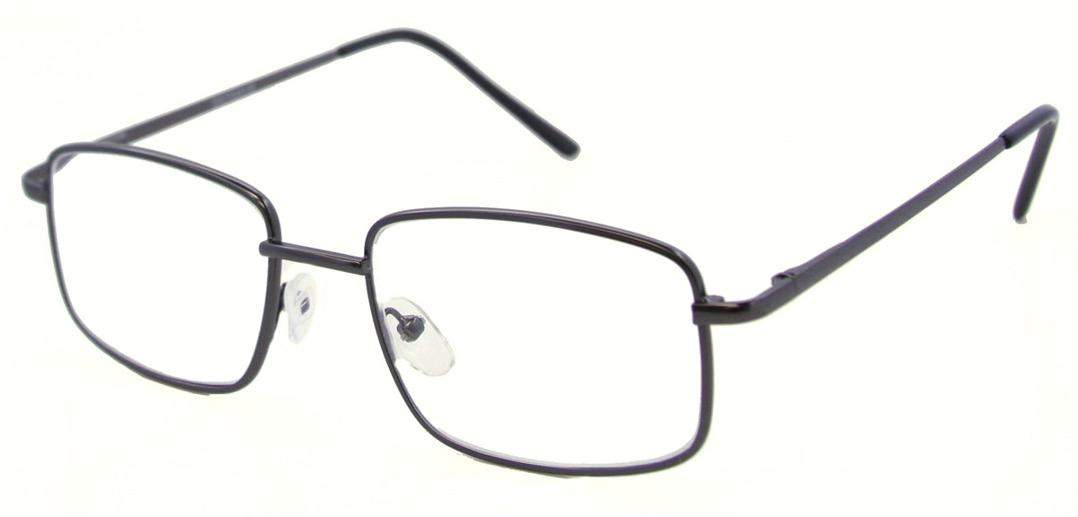 DST9981R - Wholesale Men's Rectangular Metal Reading Glasses in Black