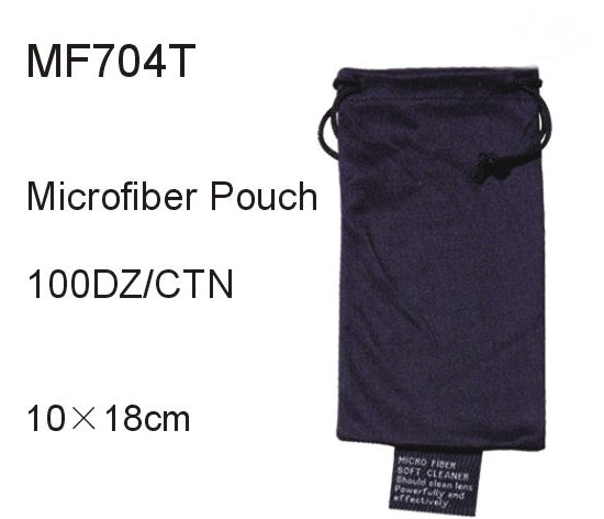 MF704T - Wholesale Black Microfiber Carrying Pouch for Eyewear Storage & Cleaning