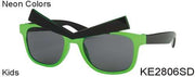 KE2806SD - Wholesale Kids Neon Color Brow Sunglasses