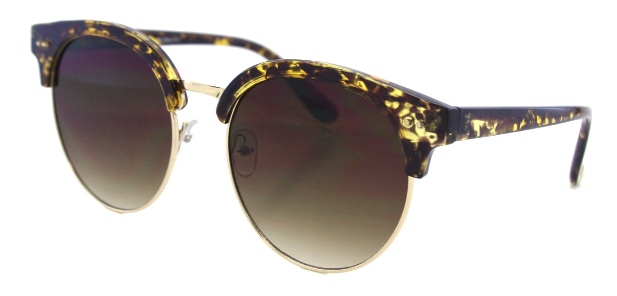 ML2883FRT - Wholesale Fashion Round Browline Sunglasses in Brown