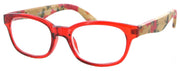 WD2983R - Wholesale Women's Floral Reading Glasses with Real Bamboo Temples in Red