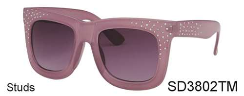 SD3802TM - Wholesale Fashion sunglasses with Studs in Jelly Pink