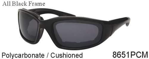 8651PCM - Wholesale Cushioned Sunglasses with Smoke Lens