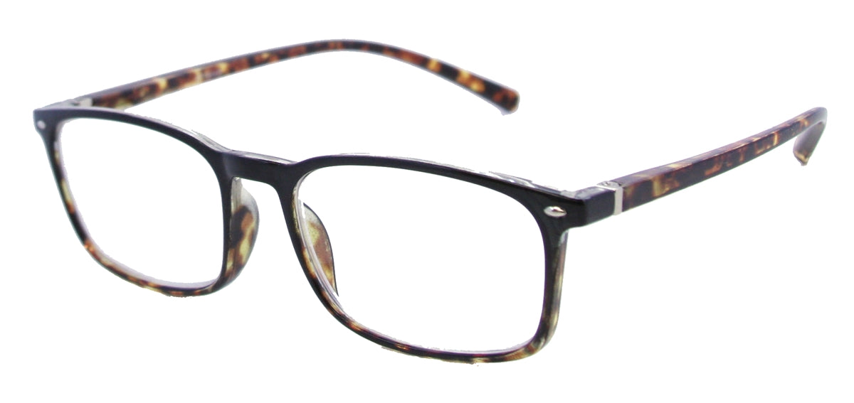 ST1944R - Wholesale Women's Two Tone Pattern Square Reading Glasses in Black