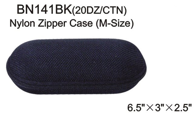 BN141BK - Wholesale Black Nylon Zipper Case for Sunglasses