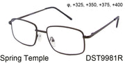 DST9981R - Wholesale Men's Rectangular Metal Reading Glasses in Black