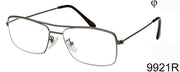 9921R - Wholesale Men's Rectangular Style Metal Reading Glasses in Silver