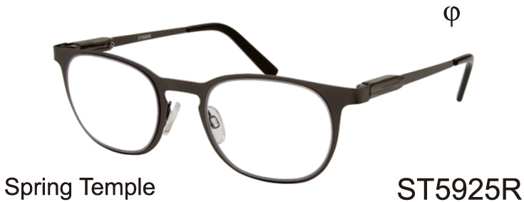 ST5925R - Wholesale Men's Metallic Round Reading Glasses in Grey