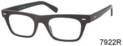 7922R - Wholesale Men's Fashion Flat Top Reading Glasses in Brown